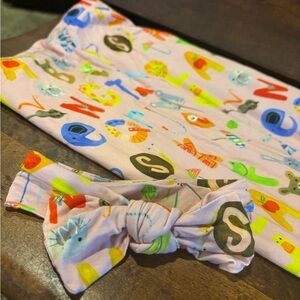 Little Sleepies Swaddle and Headband Set in Alphabet